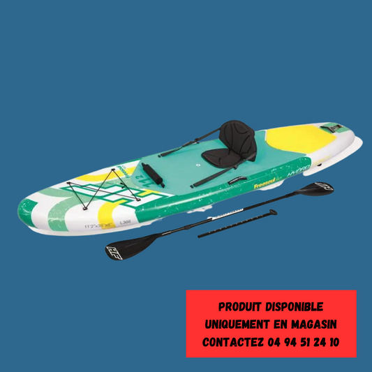 Planche Paddle Surf Gonflable Bestway Hydro-Force Freesoul Tech 340x89x15 cm avec Aviron, Siège, Pompe et Sac