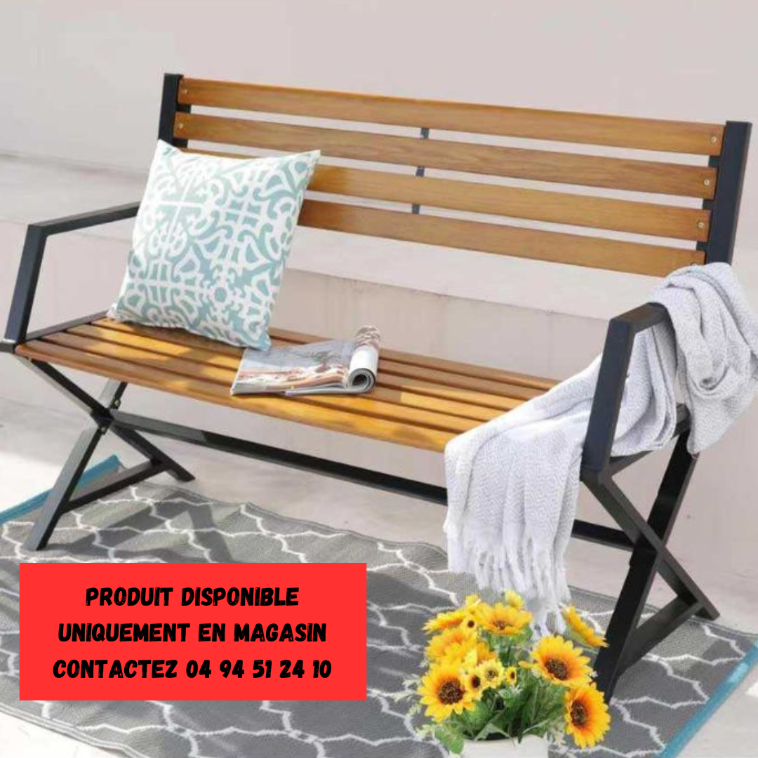 Banc en acier et pin Die