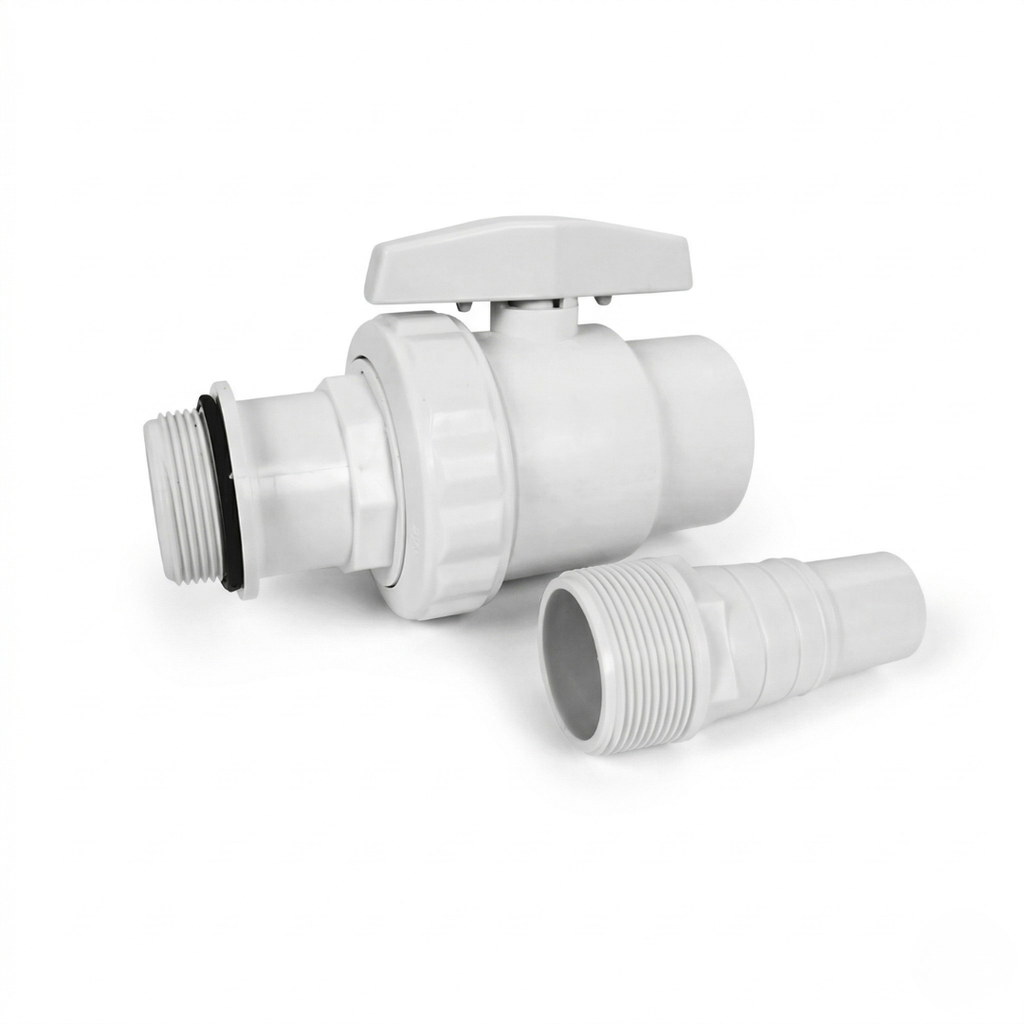 Vanne d'arrêt 1/4 de tour + embout — Ø32 et Ø38 mm