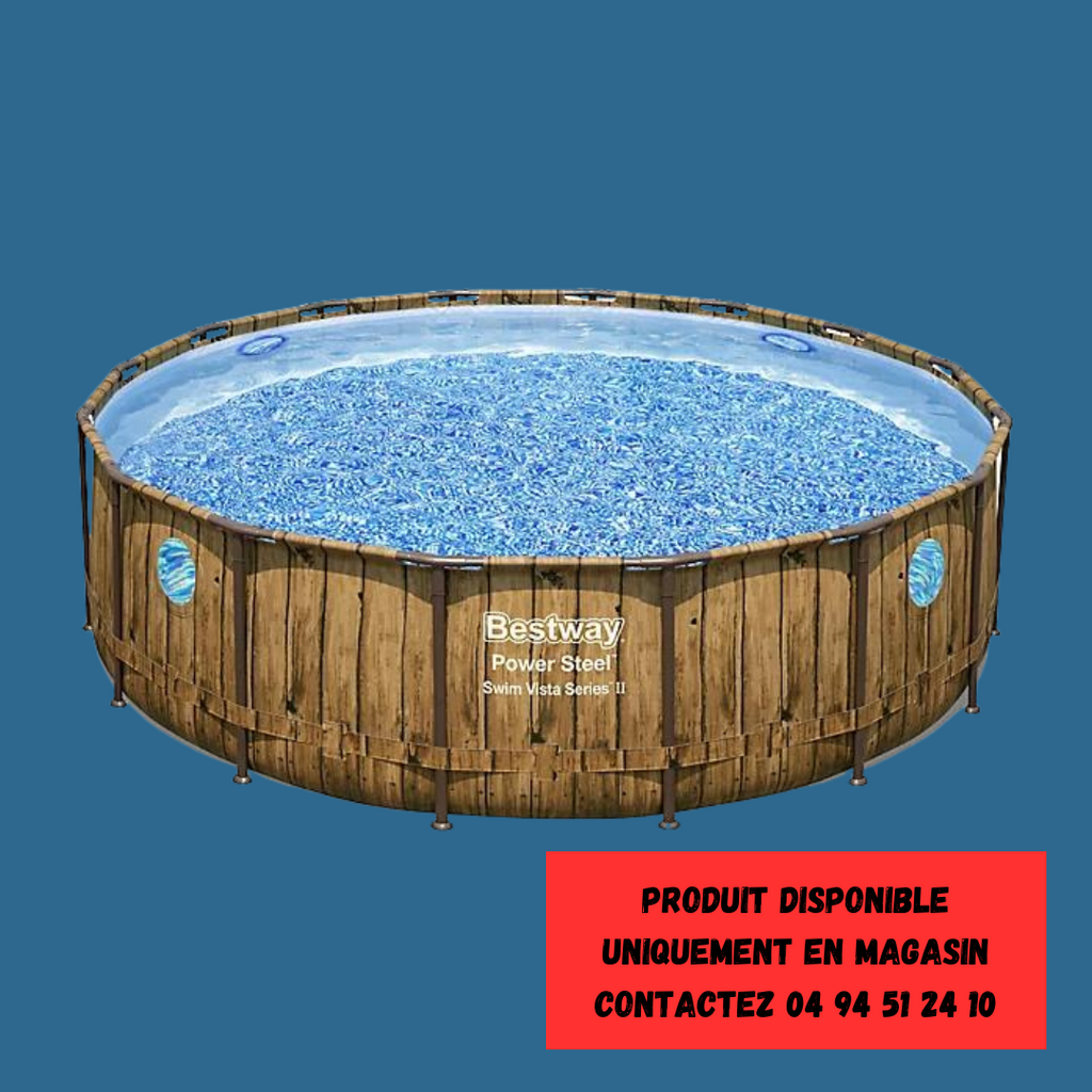 Piscine hors sol tubulaire ronde Bestway Power Steel™ Swim Vista™ ø4,88 x h.1,22 m