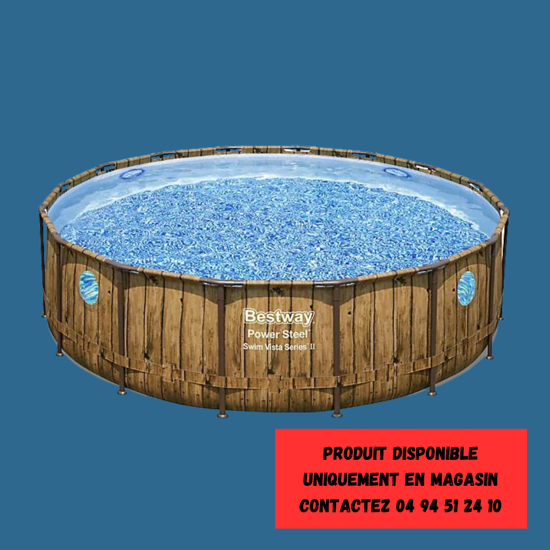 Piscine hors sol tubulaire ronde Bestway Power Steel™ Swim Vista™ ø4,88 x h.1,22 m