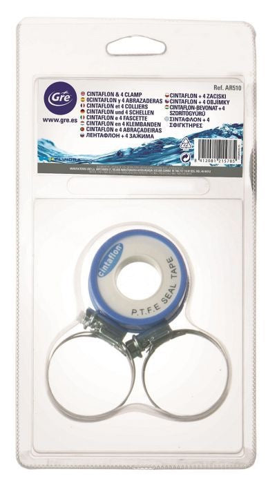 Collier inox + Rouleau teflon DIAM 35-50MM