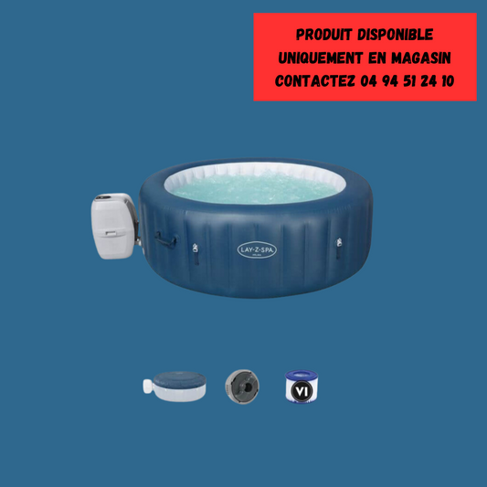 Spa gonflable Bestway Lay-Z-Spa Milan rond 4 à 6 places Airjet Plus