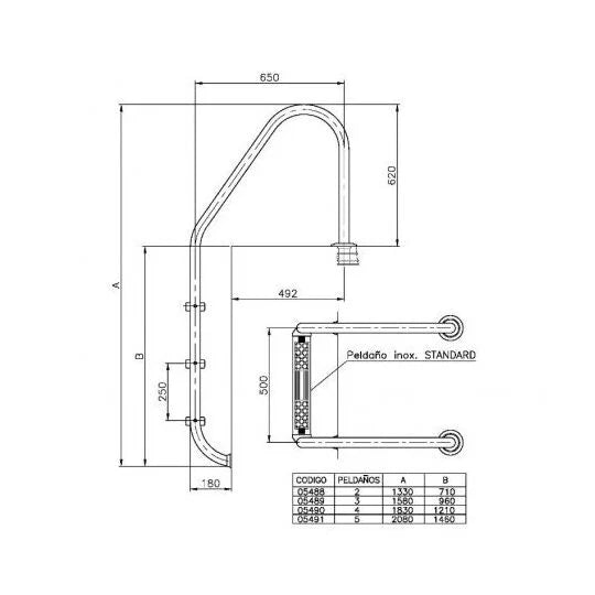 Échelle pour piscine enterrée