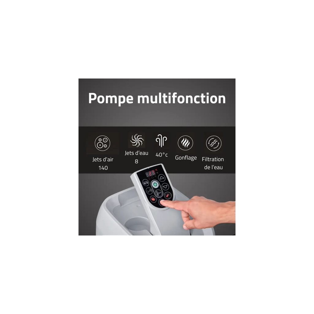 Spa gonflable carré Lay-Z-Spa Hawaii HydroJet Pro 4-6 personnes