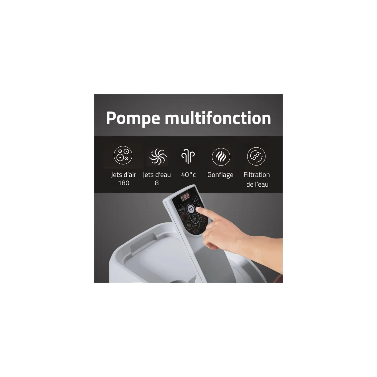 Spa gonflable carré Lay-Z-Spa Maldives HydroJet Pro 5-7 personnes