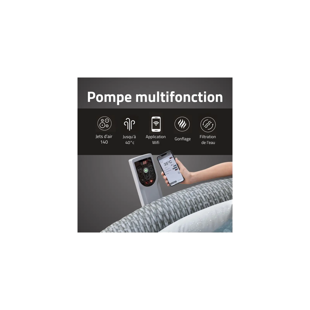Spa gonflable rond Lay-Z-Spa Bali Smart AirJet EnergySense WiFi 4-6 personnes