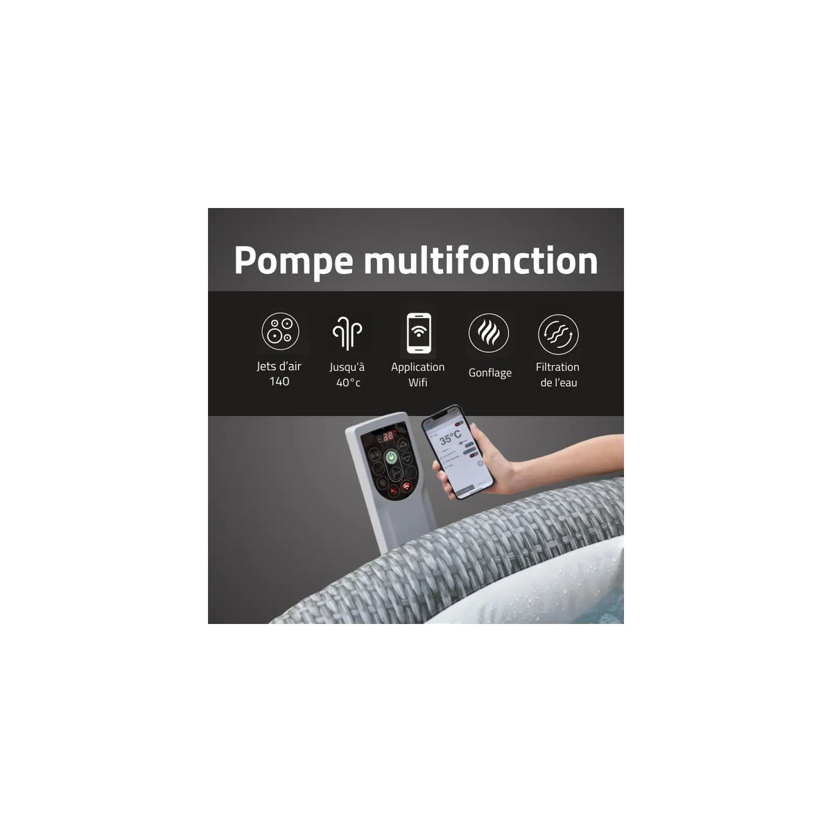 Spa gonflable rond Lay-Z-Spa Bali Smart AirJet EnergySense WiFi 4-6 personnes