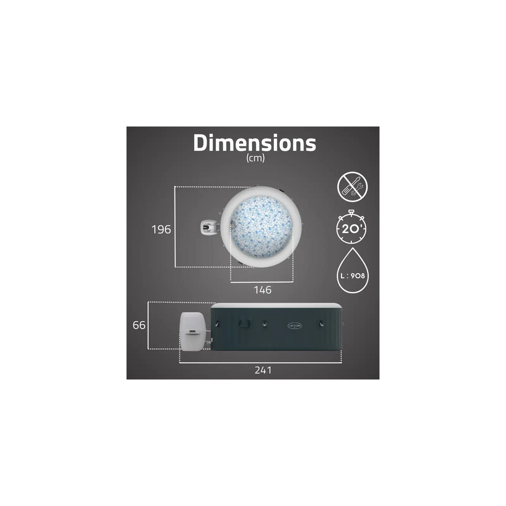 Spa gonflable rond Lay-Z-Spa Miami AirJet EnergySense 4-6 personnes