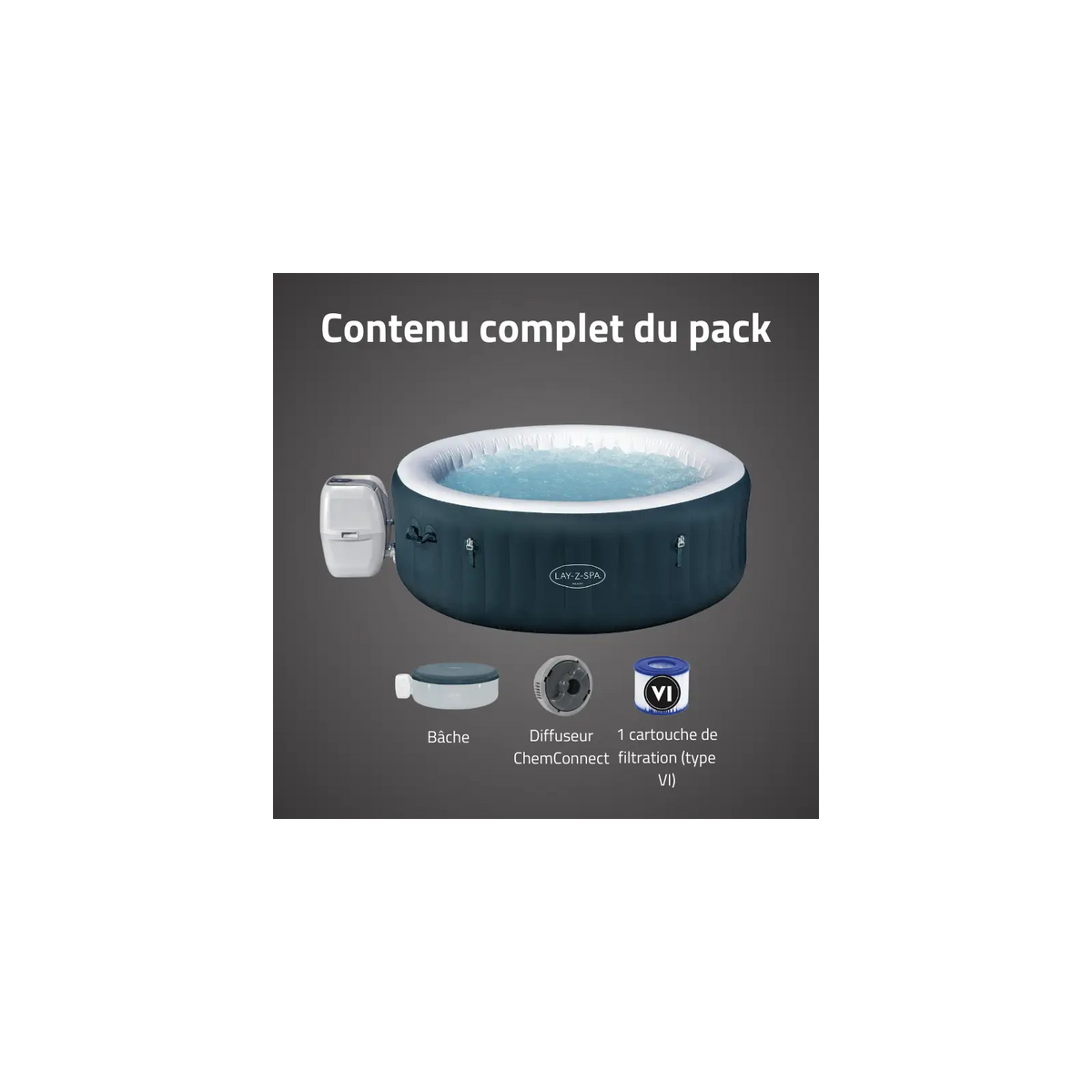 Spa gonflable rond Lay-Z-Spa Miami AirJet EnergySense 4-6 personnes