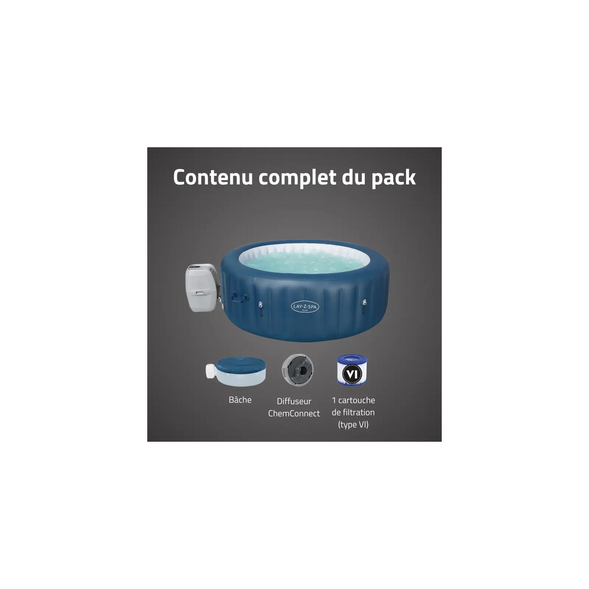 Spa gonflable rond Lay-Z-Spa Milan AirJet Plus 4-6 personnes