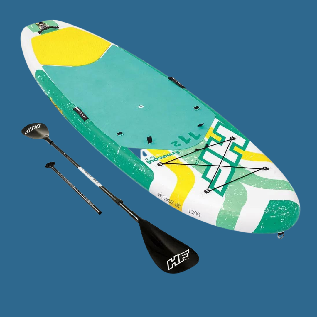 Planche Paddle Surf Gonflable Bestway Hydro-Force Freesoul Tech 340x89x15 cm avec Aviron, Siège, Pompe et Sac