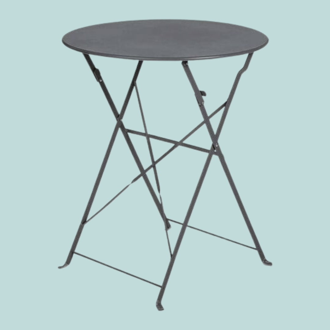 Table de jardin pliante - 2 places - Gris Anthracite - gris anthracite