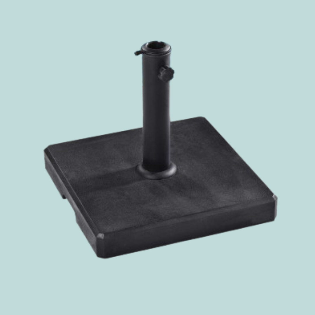 Pied parasol carre graine 25KG cire noir 44x44CM